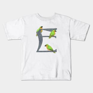 Avian Alphabet E - Tawny-breasted parrotfinch Kids T-Shirt